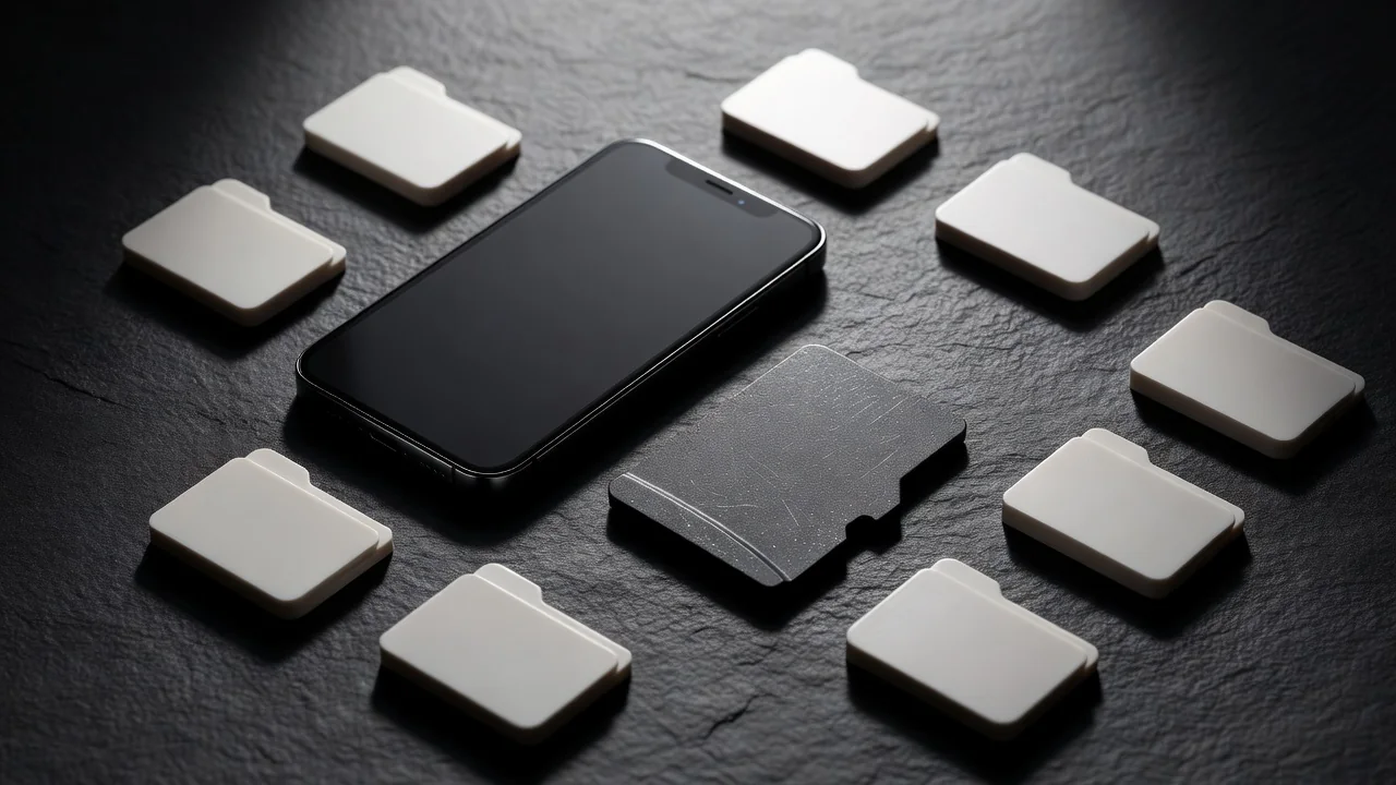 Android phone storage management screen showing available space and app breakdowns
