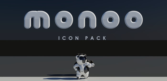 MONOO Icon Pack Black & White 3D HD 3